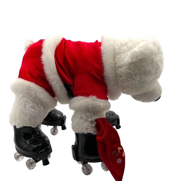 Build A Bear 2013 Plush White 12" Polar Bear W Santa Outfit, Bag, Roller Skate - Picture 5 of 8